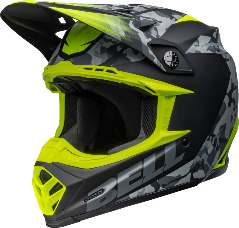 BELL Moto-9 Mips Přilba - Venom Matná černá Kamufláž/Hi-Viz Žlutá