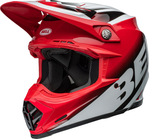 BELL Moto-9S Flex Přilba - Rail Lesklý Červená/Bílá