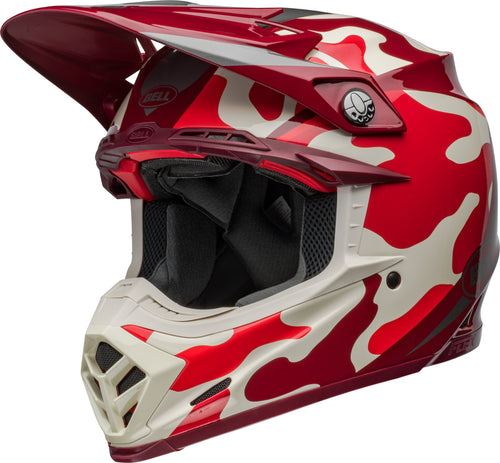 BELL Moto-9S Flex Přilba - Ferrandis Méchant Lesklá Červená/Stříbrná