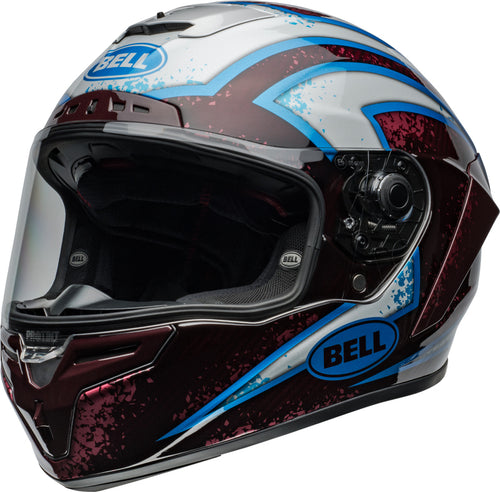 BELL Race Star DLX Flex Přilba - Xenon Lesklá Červená/Stříbrná