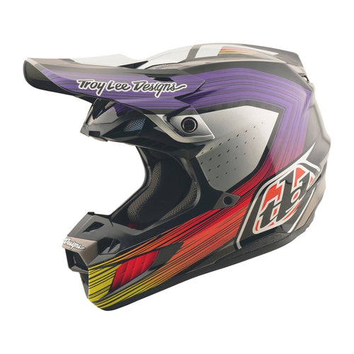 TROY LEE DESIGNS SE5 Karbonová Pruhy Přilba - Černá/Fialová