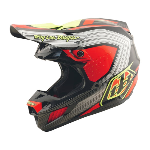 TROY LEE DESIGNS SE5 Kompozitní Pruhy Přilba - Černá/Infra Červená
