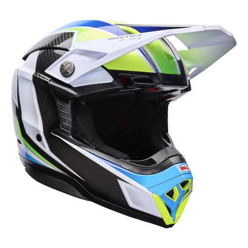BELL Moto-10 Spherical Přilba - Grid Bílá/Modrá