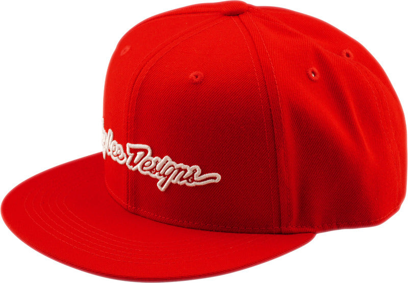 TROY LEE DESIGNS Matná Kšilt Snapback Signature - Team Červená Kšiltovka