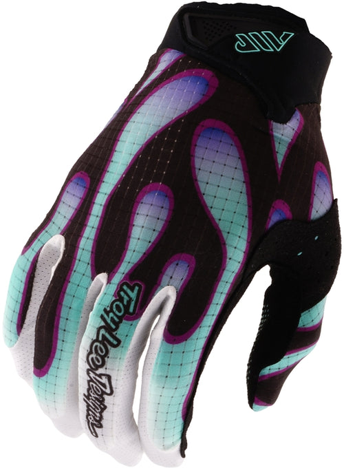TROY LEE DESIGNS Air pro děti Rukavice - Overspray Černá/Real Tyrkysová