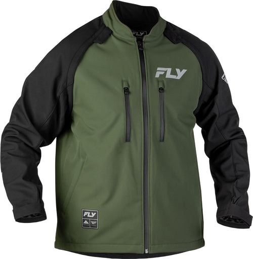 FLY RACING Patrol Softshell Bunda - Zelená/Černá
