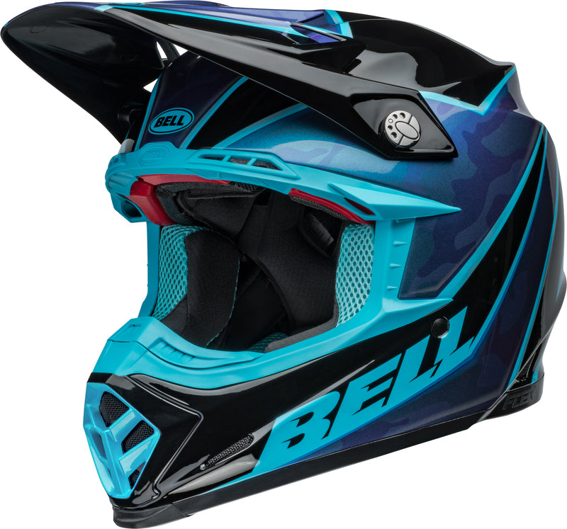 BELL Moto-9S Flex Přilba - Sprite Lesklá černá/Modrá