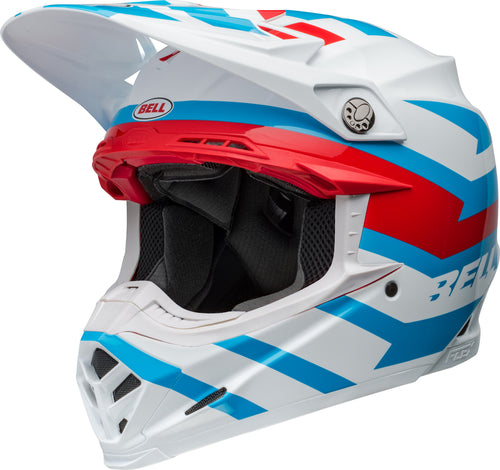 BELL Moto-9S Flex Přilba - Banshee Lesklý Bílá/Červená