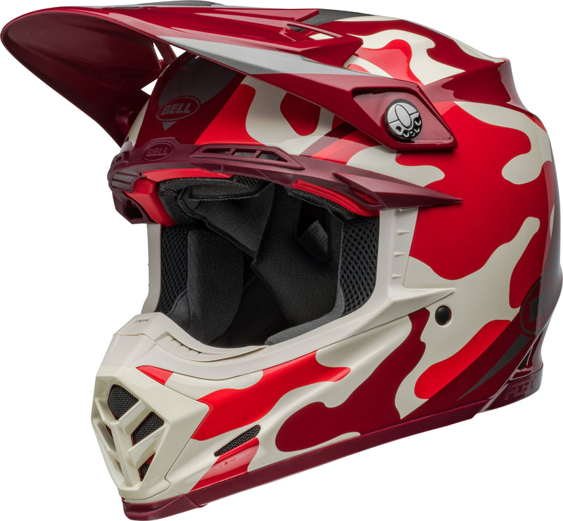 BELL Moto-9S Flex Přilba - Ferrandis Méchant Lesklá Červená/Stříbrná