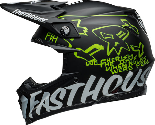 BELL Moto-9S Flex Přilba - Fasthouse MC Core Matný Černá/Žlutá