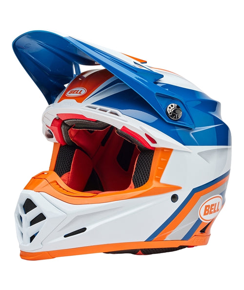 BELL Moto-9S Flex Přilba - Merchant Lesklá Oranžová/Modrá