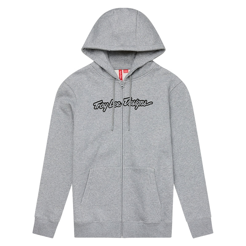 TROY LEE DESIGNS Na zip Signature Mikina - Šedá Heather