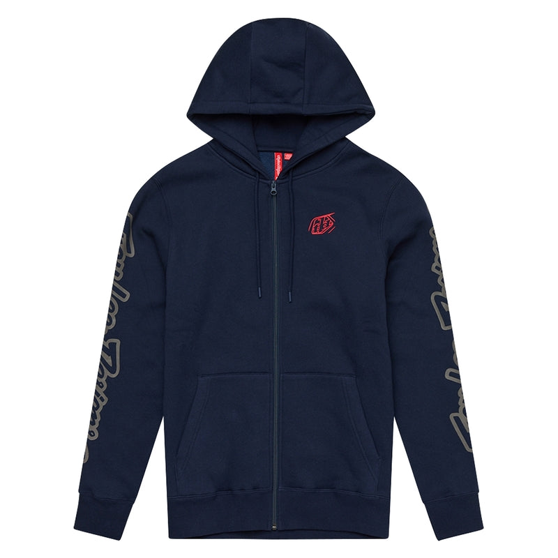 TROY LEE DESIGNS Na zip Branded Mikina - Tmavě modrá