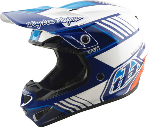 TROY LEE DESIGNS GP Pro Mips Přilba - Segment Modrá/Bílá
