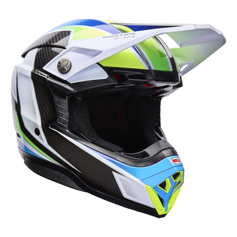 BELL Moto-10 Spherical Přilba - Grid Bílá/Modrá