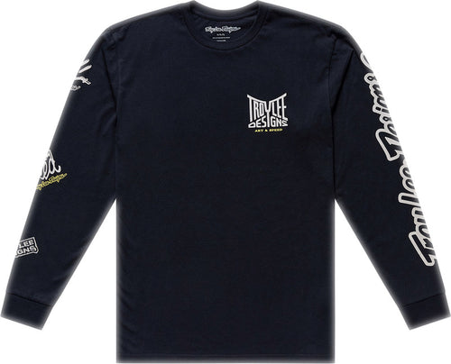TROY LEE DESIGNS s dlouhým rukávem Handlebar Tričko - Černá