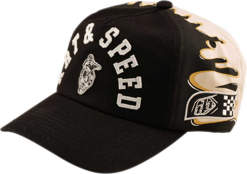 TROY LEE DESIGNS Prohnutý Snapback Finish Line Kšiltovka - Černá/Pumice