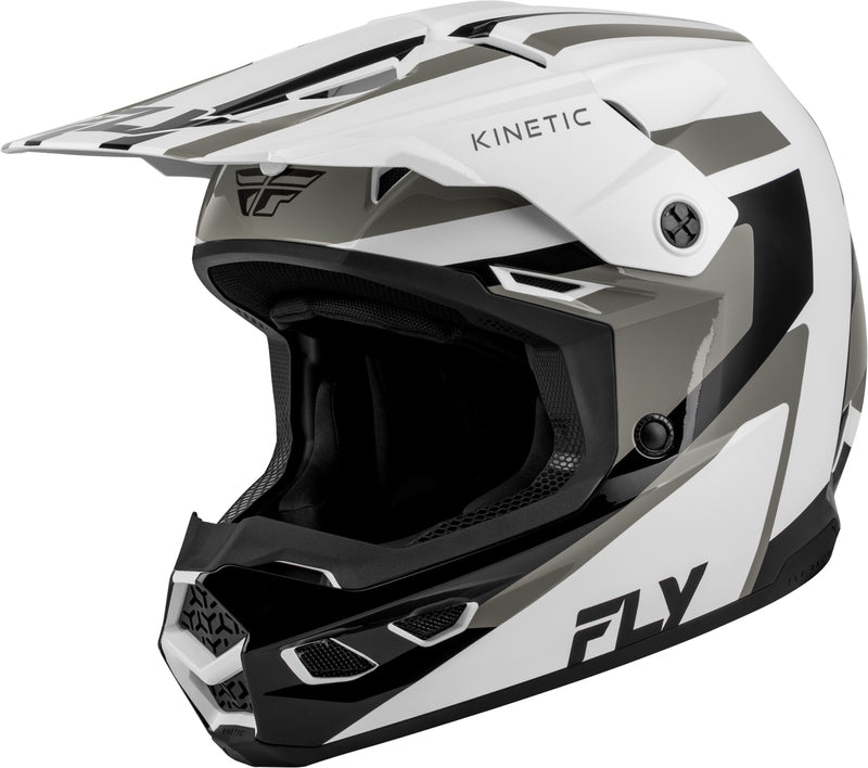 FLY RACING Kinetic Sync Přilba - Bílá/Černá/Šedá