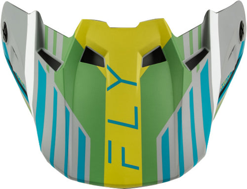 FLY RACING Formula CC Strike Kšilt - Matná Šedá/Zelená/Tyrkysová