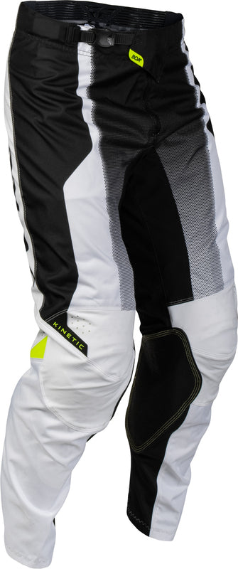 FLY RACING Kinetic Fade Kalhoty - Bílá/Černá/Reflexní